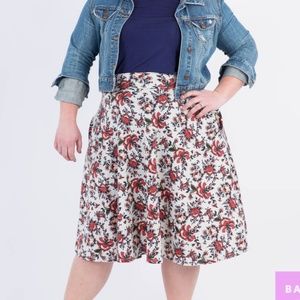 Agnes Dora Midi Skirt Plus Size Floral NWT